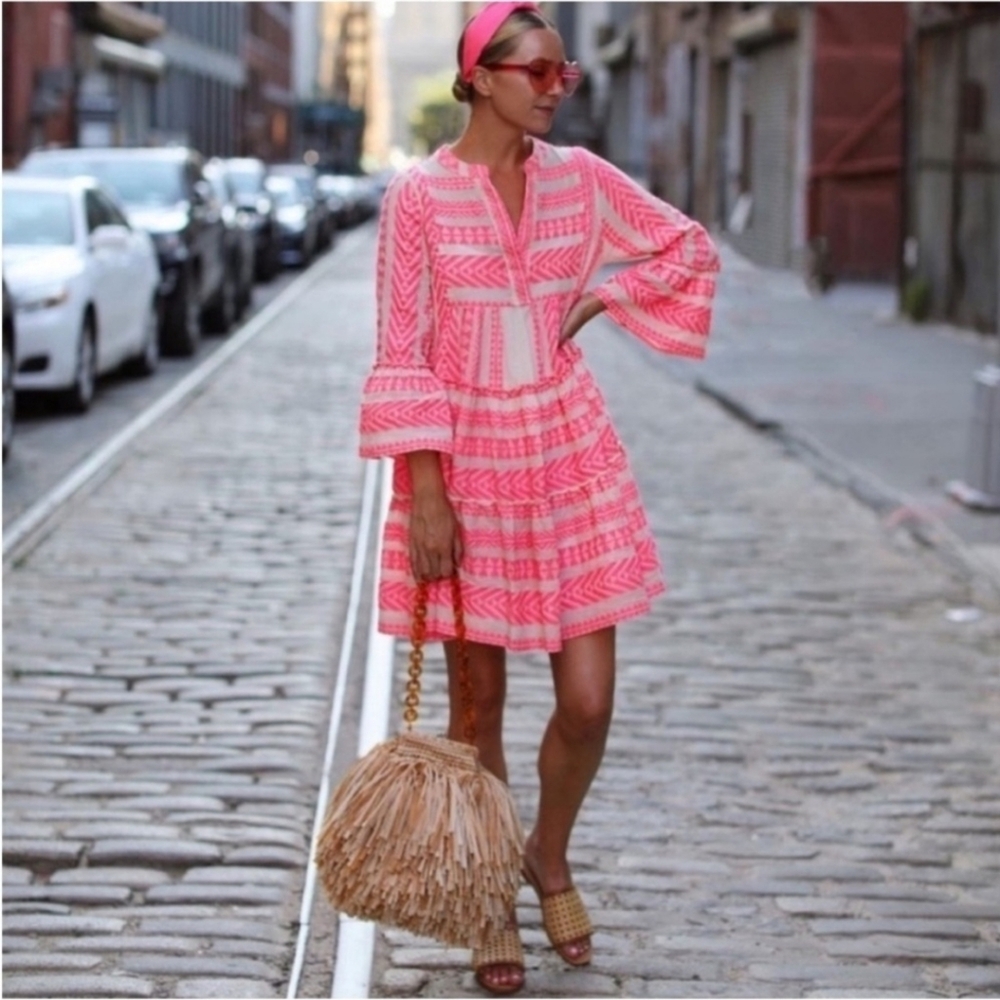 Anthropologie - Devotion Twins Vibrant Pink Dress